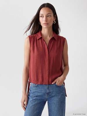 Lc Waikiki Yeni Sezon Bordo Oversize Kadın Gömlek