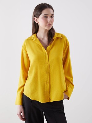 Lc Waikiki Yeni Sezon Sarı Oversize Kadın Gömlek