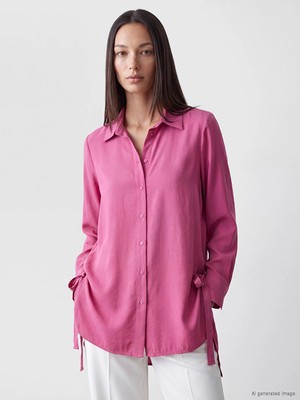 Lc Waikiki Yeni Sezon Fuşya Oversize Modal Karışımlı Kadın Gömlek Tunik