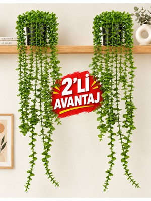 B&Nine 2'li Yapay Yeşil Sarkıt Bitki Çiçek Okaliptus