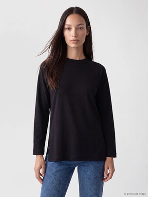 Lc Waikiki Yeni Sezon Siyah Oversize Soft Touch Kadın Tunik