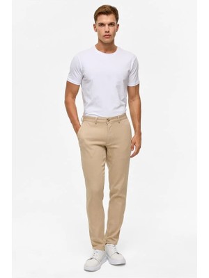 Süvari Bej Slim Casual Pantolon