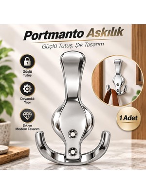 Nzb 1 Adet Portmanto Askılık Krom Metal Askılık Duvar Tipi Vestiyer Dolap Mont Ceket Çanta Askısı