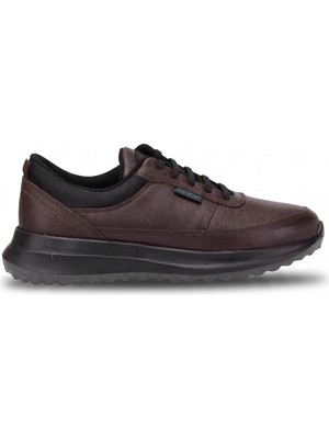 King Paolo L1378 Erkek Hakiki Deri Memory Foam Klasik Sneaker Kahverengi