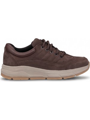 King Paolo L1399N Erkek Hakiki Nubuk Deri Memory Foam Klasik Sneaker Kahverengi