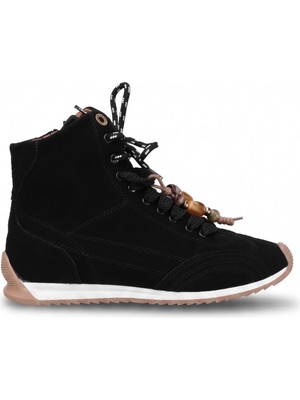 Ayakkabı Fuarı Elit KCM195 Kadın Taşlı Sneaker Bot Siyah