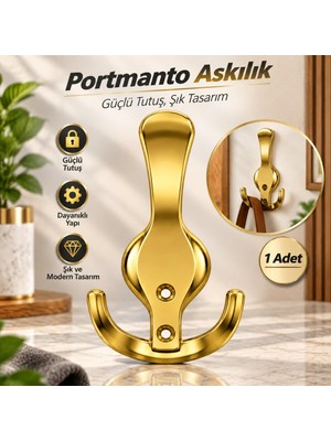 Nzb 1 Adet Portmanto Askılık Altın Renk Metal Duvar Vestiyer Askısı Dekoratif Modern Askı