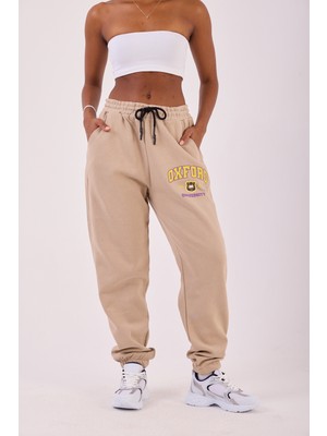 Superblue Kadın Bej Oxford Basic Jogger Pantolon