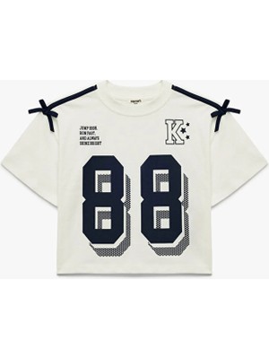 Koton Ekru Kız Çocuk  Baskılı Sweatshirt 7WKG10033AK010