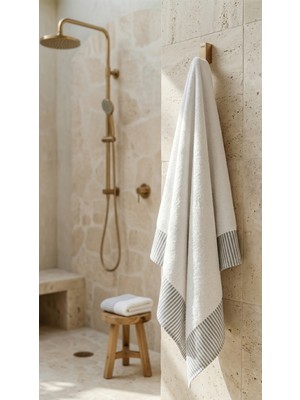 Minteks Moods Çizgili 100% Pamuk 70X140CM Banyo Havlusu