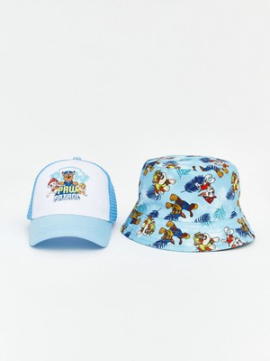Lc Waikiki Yeni Sezon Mavi Paw Patrol Baskılı Erkek Bebek Şapka Seti 2'li