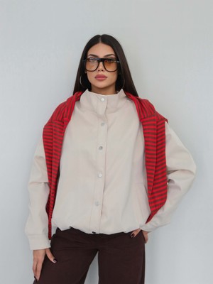 Esra Helvacı Dik Yaka Oversize Bomber Ceket E.h Collection