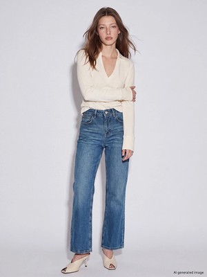 Lc Waikiki Yeni Sezon Indigo Petite Straight Fit Kadın Jean Pantolon