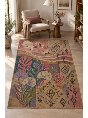 Rugs Modern Halı Nora Aura 3 Özel Tasarım Kahverengi, Bordo ve Koyu Kahve Ince Dokuma Salon Halısı