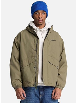 Timberland Yeşil Erkek Kapüşonlu Logo Baskılı Mont TBC0YH6WAIE1 Weatherlıne Waterproof