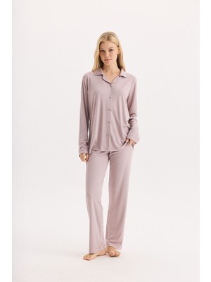 Etoile Bambu Uzun Kol Boydan Düğmeli Hamile Lohusa Pijama Takımı 30206-30207-30216
