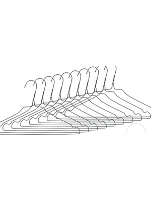 Balmy Ganteks 10'lu Metal Elbise Askısı Açık Gri Renk 2.2 mm Kalınlık Gömlek Askısı