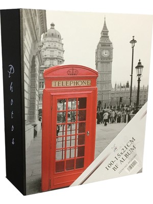 Bf Albüm Renkli Desenli Fotoğraf Albümü 15x21 cm Kırmızı Mukavva 100'lü Fotoğraf Kapasitesi