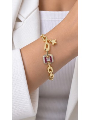 Sentetik Yakut Bagetli Charm Bileklik