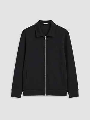 Lc Waikiki Yeni Sezon Siyah Polo Yaka Erkek Fermuarlı Sweatshirt
