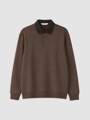 Lc Waikiki Yeni Sezon Kahverengi Polo Yaka Erkek Sweatshirt