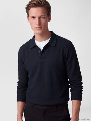 Lc Waikiki Yeni Sezon Lacivert Polo Yaka Erkek Sweatshirt