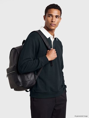 Lc Waikiki Yeni Sezon Yeşil Polo Yaka Erkek Sweatshirt