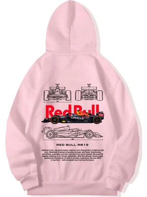 Brz Collection Unisex Oversize (Açık Pembe) Redbull RB19 Hoodie (Açık Pembe)