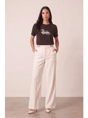Guitar Relax Fit Kahverengi Penye T-Shirt