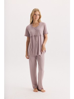 Etoile Bambu Dantel Detaylı Hamile Lohusa Pijama Takım 30256-30260-30275