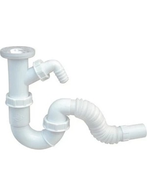 Gama S Gövde Körüklü Tek Girişli Lavabo Sifonu 30 cm Boyutunda Dayanıklı Yapı