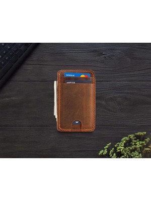 LWA Leather Deri Kart Cüzdanı: El Yapımı Minimalist Cep Boyu Tasarım Cüzdan
