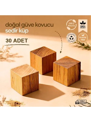 Doğal Güve Kovucu Sedir Ağacı Küpü 30'lu Paket Doğal Naftalin Alternatifi