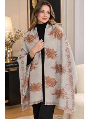 Balis Pijama Kadın Kışlık Şal Atkı Desenli Sıcak Tutan Örme Atkı Günlük Kullanım Omuz Şalı