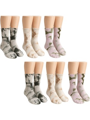 Süper Çorap Unisex Batik Desenli Çorap 6'lı Set Pamuklu Uzun Soket Dikişsiz Nefes Alan Günlük