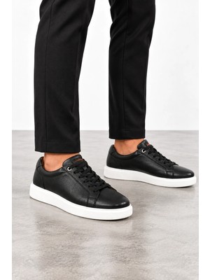 Gerardo Ayakkabı Cooper Erkek Hakiki Deri Sneaker Ayakkabı - Siyah