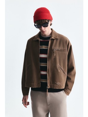 Vamos Oversize Fermuar Kapama Kot Mont