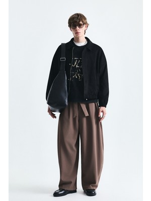 Vamos Oversize Polo Yaka Suni Süet Mont