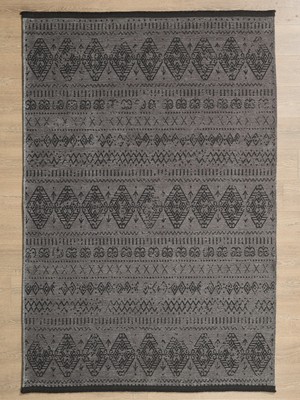 Enva Home Makinede Yıkanabilir Yumuşak ve Kaydırmaz Tabanlı Şönil Halı Kilim Antrasit