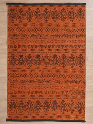 Enva Home Makinede Yıkanabilir Yumuşak ve Kaydırmaz Tabanlı Şönil Halı Kilim Terra