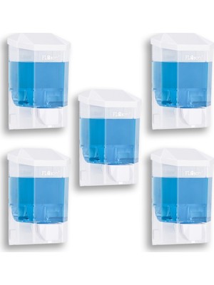 Flosoft Sıvı Sabunluk Dezenfektan Aparatı 500 ml 5 Adet Şık Tasarım Kaliteli Malzeme