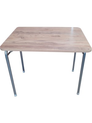 Depolife Katlanır Mutfak Yemek Masası 60 x 90cm Klasik Tasarım Yonga Levha Toz Ceviz Renk