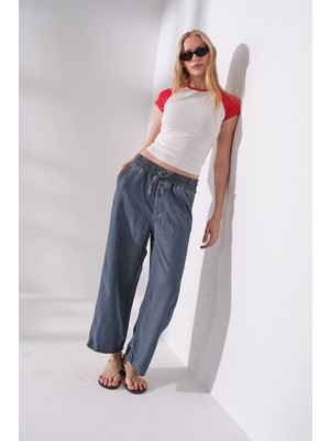 Maule Normal Bel Bilek Boy Denim Pamuk Lyocell  Kadın Kot Jean Pantolon @balica2