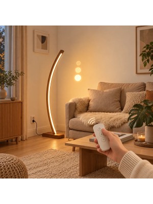 Vilinze Jedi Ahşap LED Dekoratif Ayaklı lambader