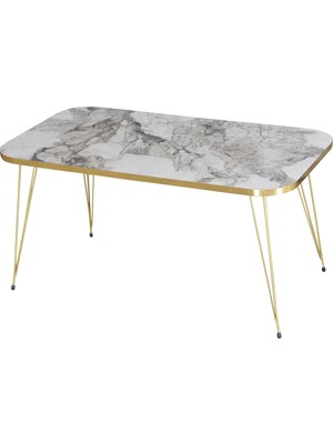 GOLDFALEZ Modern Orta Sehpa Gold Renk Suntalam Üst Yüzey Metal Ayak 50x90 cm