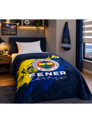 Taç Yeni Sezon Lisanslı Fenerbahçe Fanatik Battaniye  ( Yüz Havlusu Hediyeli )