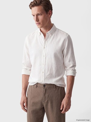 Lc Waikiki Yeni Sezon Beyaz Regular Fit Armürlü Erkek Gömlek