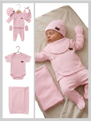 Bambik Imajbebe Raporlu Bebek Hastane Çıkışı Seti 7'li Pembe
