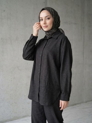 Foremia Denim Modal Pantolonlu Takım-Siyah -