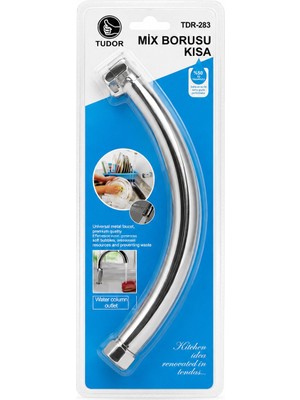 Store Kuğu Evye - Lavabo Kısa Mix Batarya Borusu Krom Kaplama - Vakumlu - Süzgeçli Uç